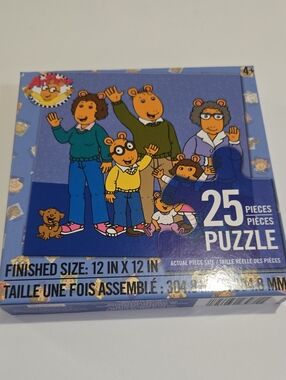 Arthur Family 25-Piece Jigsaw Puzzle - Blue Box Size 12 X 12 INCHS NWB